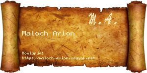 Maloch Arion névjegykártya